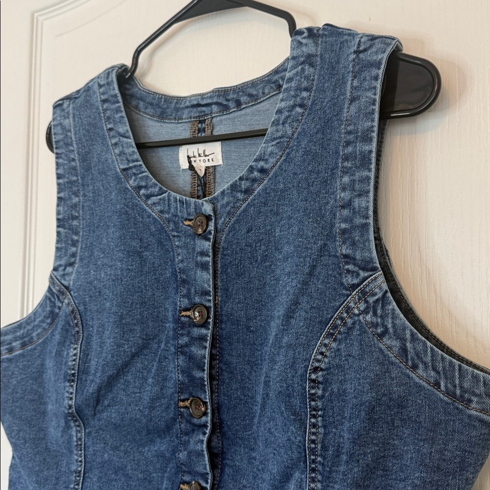 Nicole Miller Stretch Denim Vest XL - Picture 4 of 11